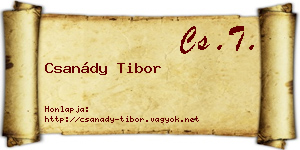 Csanády Tibor névjegykártya